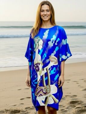 100% Silk Kaftan in Stunning Pattern